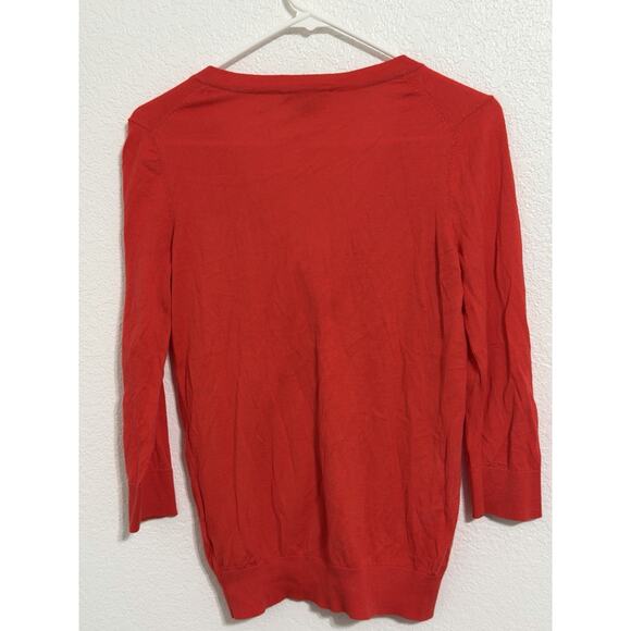 Tommy Hilfiger Women’s Size S/P Red Button Up 3/4 Sleeve Cardigan - Picture 2 of 4